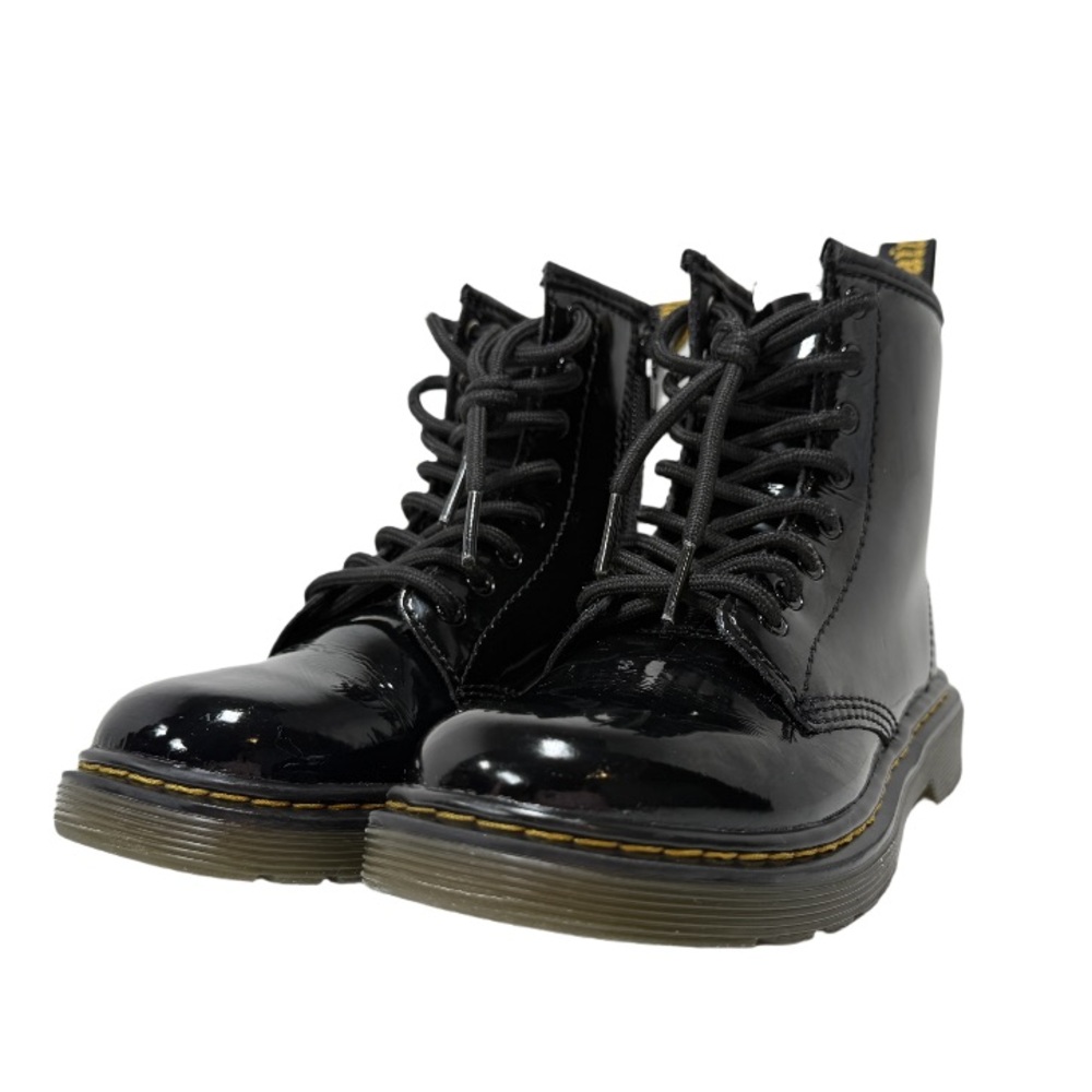 DR MARTENS | Black Patent Leather Lace Up Boot Junior 1460 Punky School Summer - Picture 5 of 16